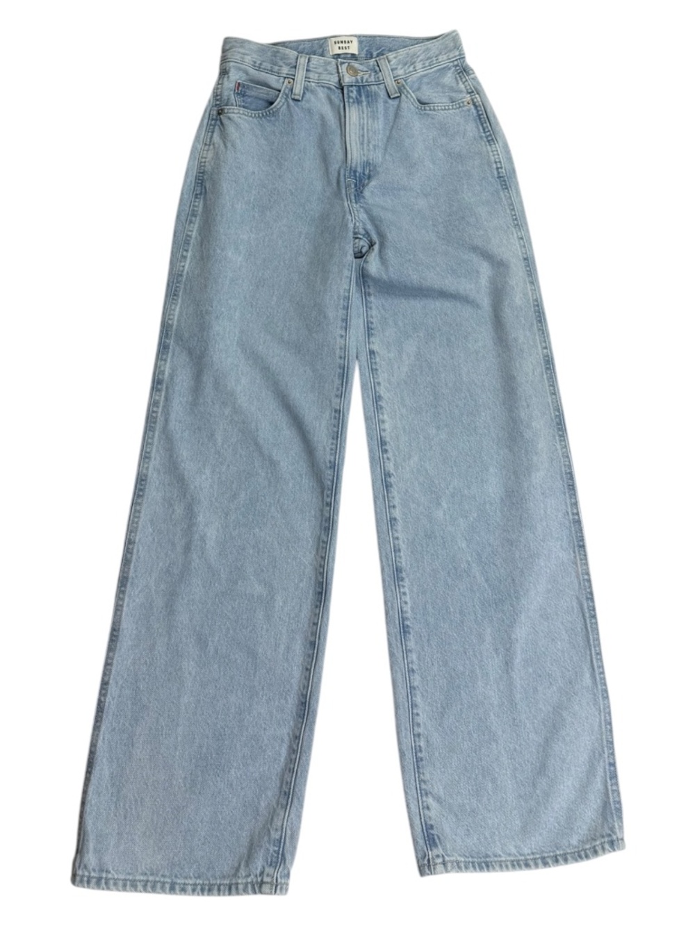 Sunday Best Aritzia High Rise Wide Leg Jeans Size 0 Light Wash Denim
